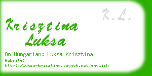 krisztina luksa business card